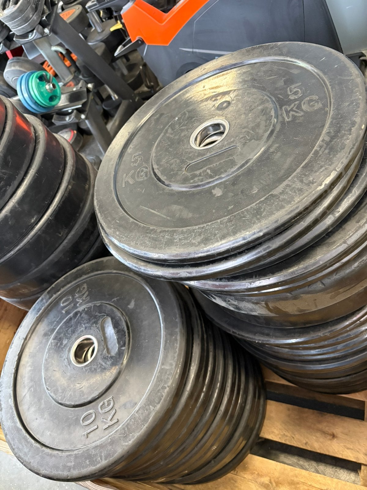 200 kg Olympische bumperplates halter schijven 50 mm, Ophalen, Halterschijven, Gebruikt, Bumperplates