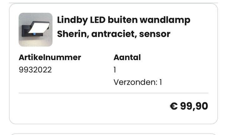 Lindby LED buiten wandlamp Sherin, antraciet, sensor, Ophalen of Verzenden, Nieuw, Metaal