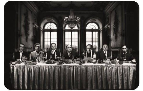 Gangsters Laatste Avondmaal, Antiek en Kunst, Ophalen, Klassiek, Achter glas, Portret of Personen