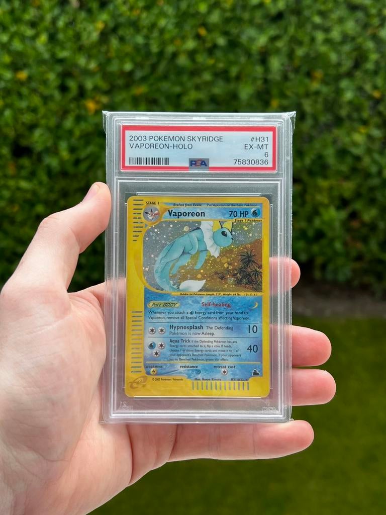 Vaporeon H31 PSA 6 Pokemon Kaart, Ophalen of Verzenden, Zo goed als nieuw