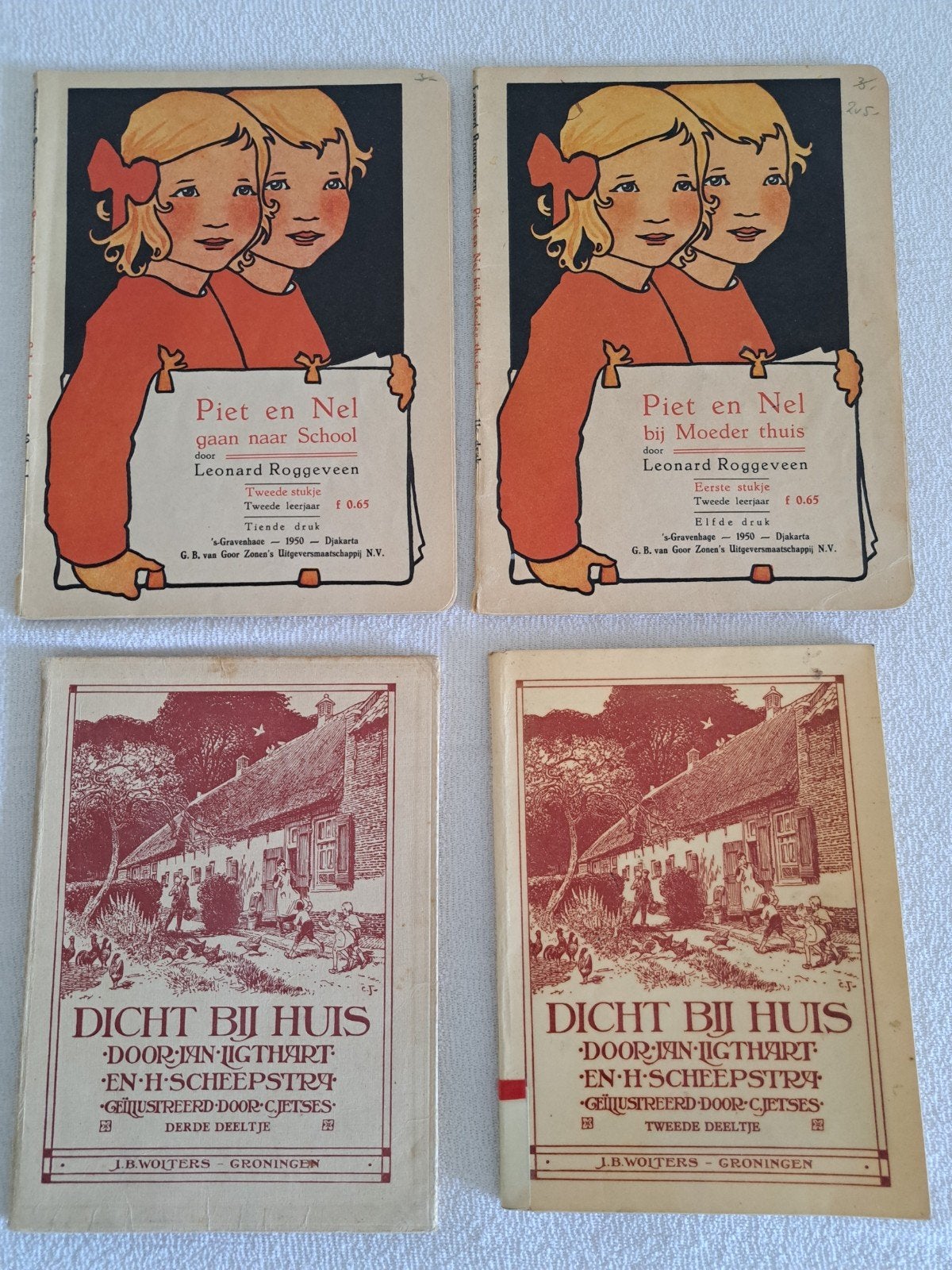 4 antieke leesboekjes, Antiek en Kunst, Ophalen of Verzenden