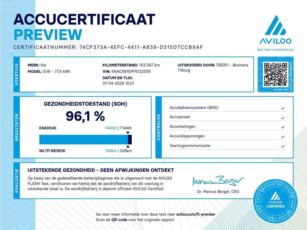 Kia EV6 GT AWD 77.4 kWh Automaat 585PK | SOH 96,1% | Panoram, Auto's, Kia, Alcantara, 2100 kg, Origineel Nederlands, Parkeerassistent