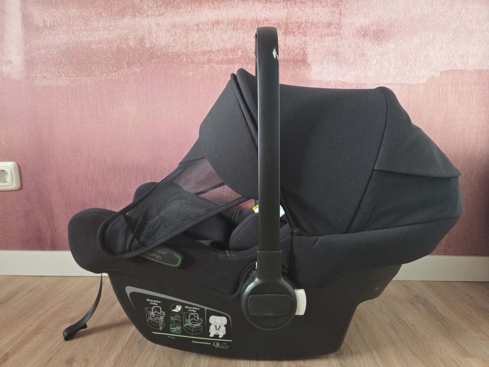 bugaboo turtle air zwart, Kinderen en Baby's, Autostoeltjes, Autogordel of Isofix, Zo goed als nieuw, 0 t/m 13 kg, Ophalen