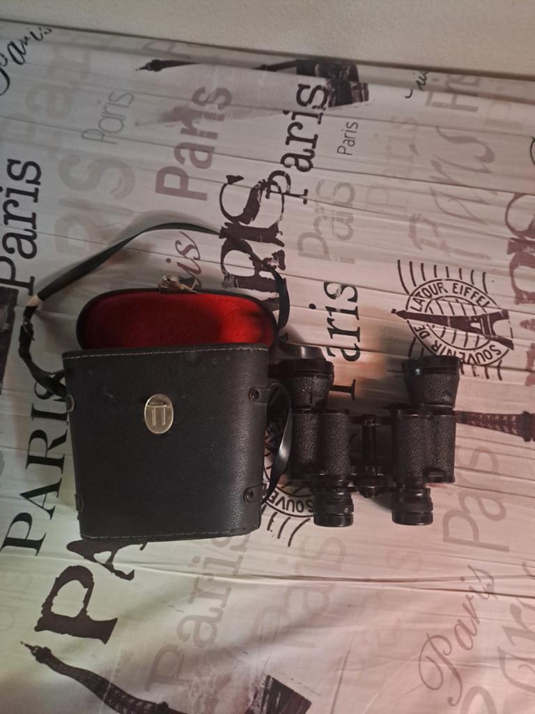Vintage Combi Prisma Verrekijker met Hoes, Gebruikt, 8 tot 12x, Met hoes of tas, Porro (met knik)