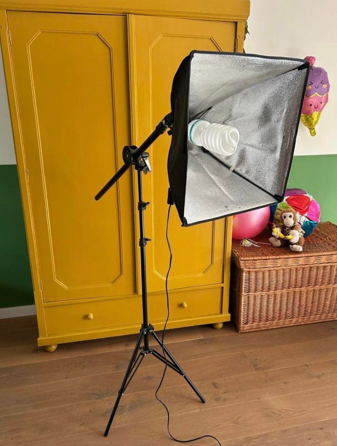 Complete Studiolamp Set met Softbox en Statief, Ophalen, Gebruikt, Inclusief lampen, Overige merken