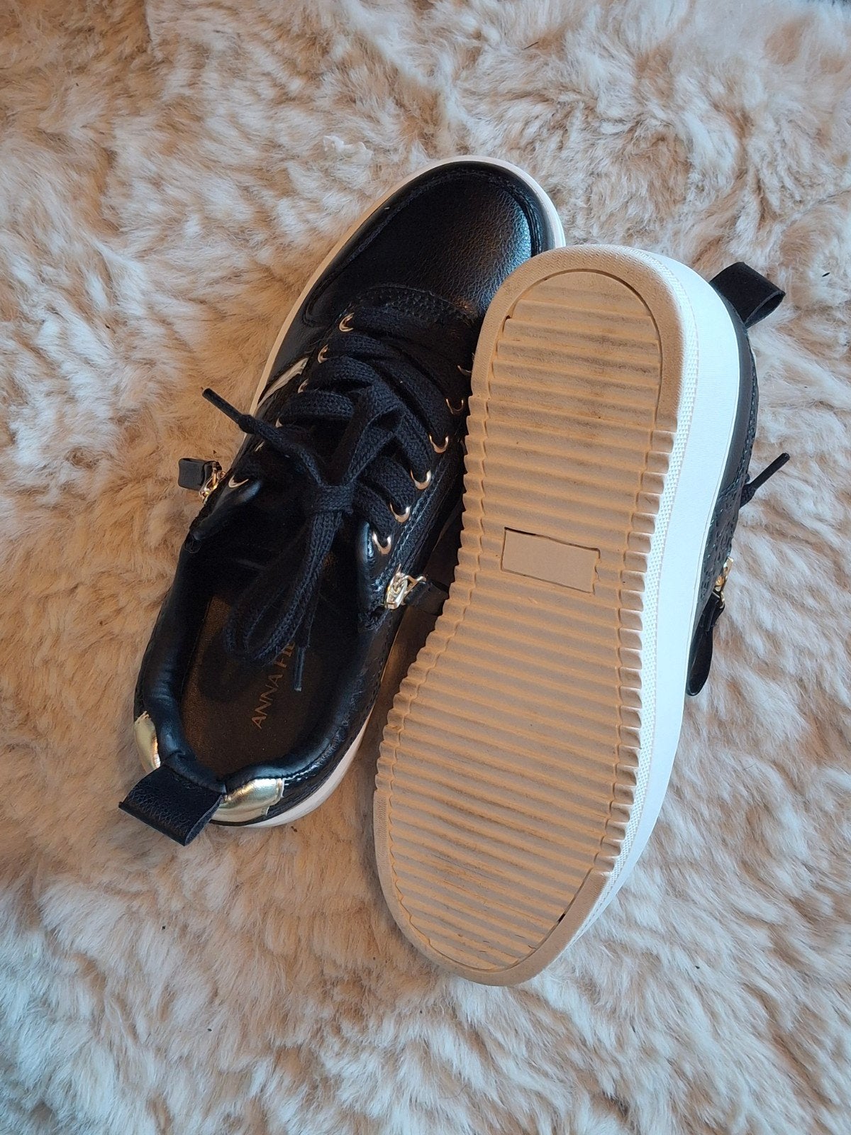 Anna Field zwarte sneakers met gouden details, Anna Field, Zwart, Ophalen of Verzenden, Sneakers of Gympen