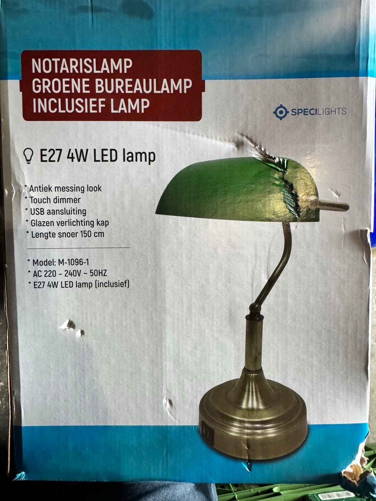 Notarislamp Groen met USB Aansluiting en LED Lichtbron, Ophalen of Verzenden, Nieuw