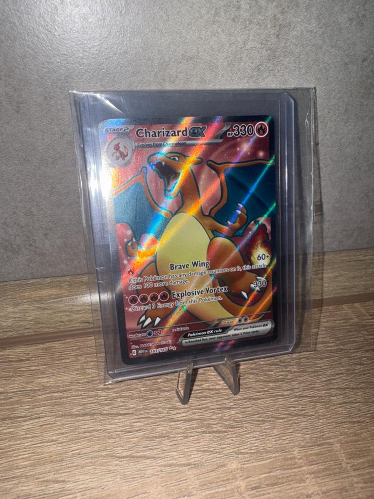 Charizard ex 183/165 Pokémon kaart, Ophalen of Verzenden, Zo goed als nieuw, Losse kaart