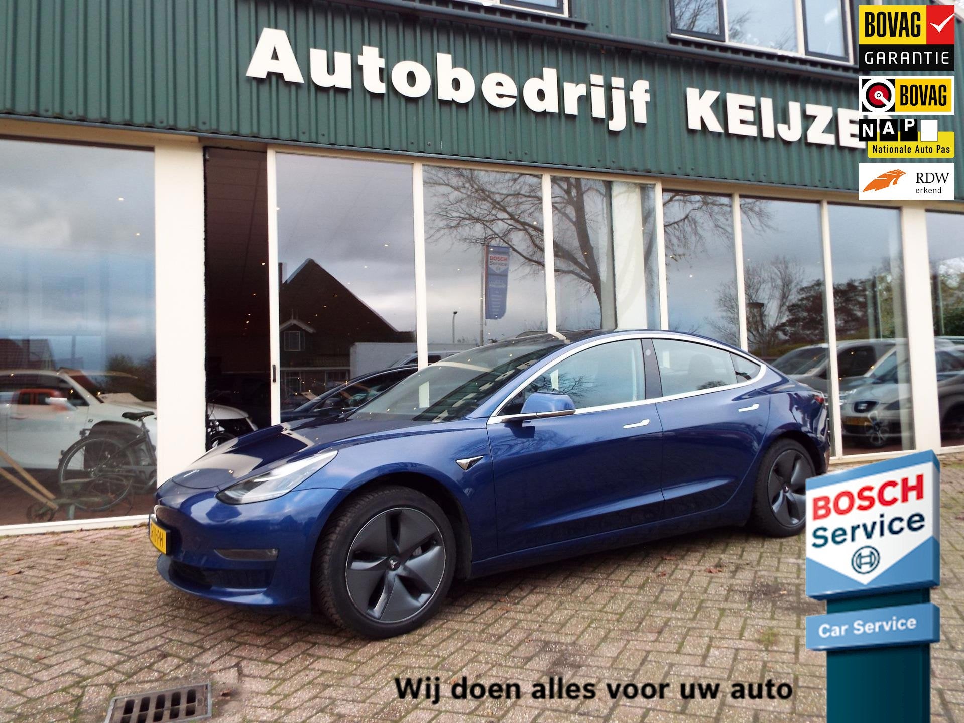 Tesla Model 3 Long Range AWD 75 kWh NIEUW ACCU PAKKET INCL.B, Automaat, Blauw, Stoelverwarming, 1000 kg