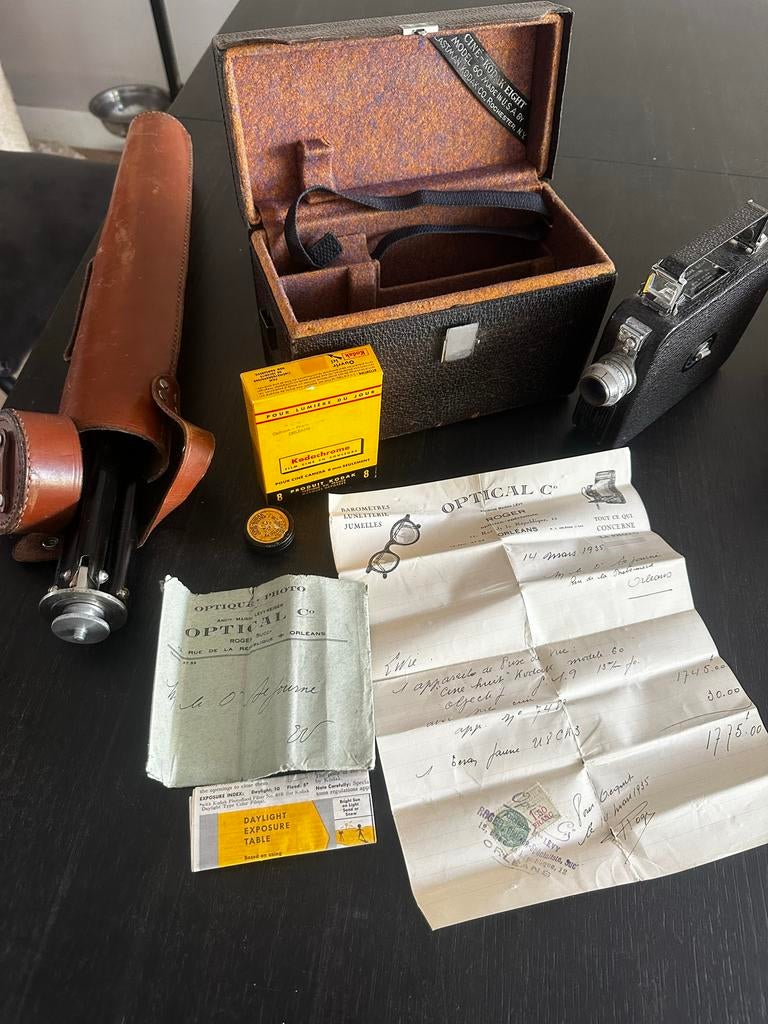 Vintage Kodak filmcamera uit 1935 met originele koffer, Ophalen, Gebruikt, Compact, Kodak