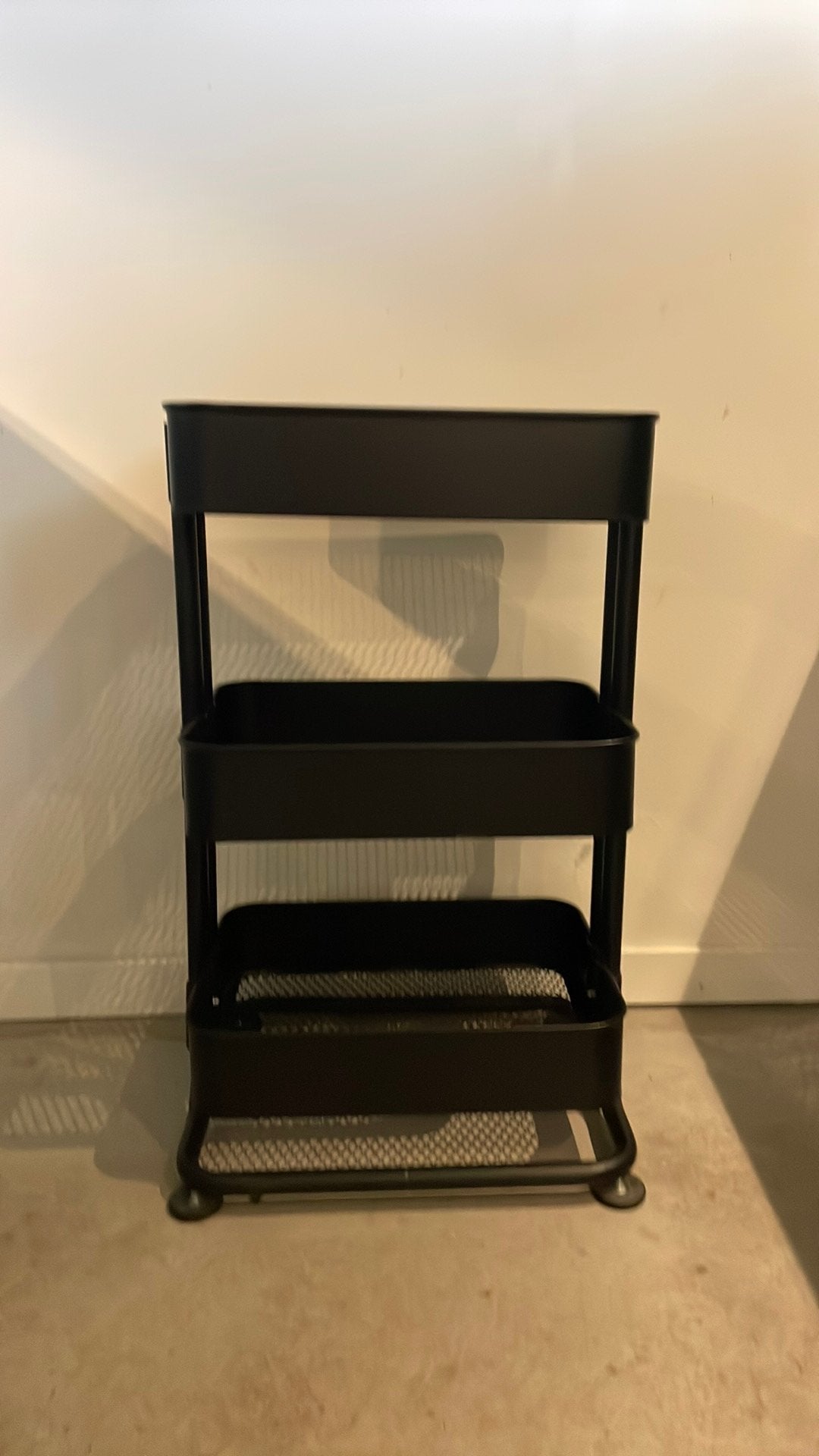 RÅSKOG Roltafel, zwart, 28x38x61 cm, Ophalen, Minder dan 50 cm, Zo goed als nieuw, Metaal