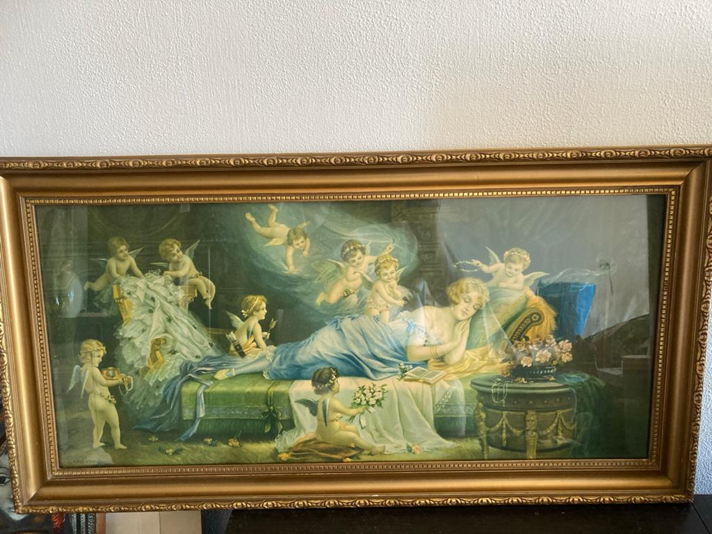 Litho "Elfenreigen" (Huwelijksdroom) van Hans Zatzka (Lindbe, Ophalen of Verzenden