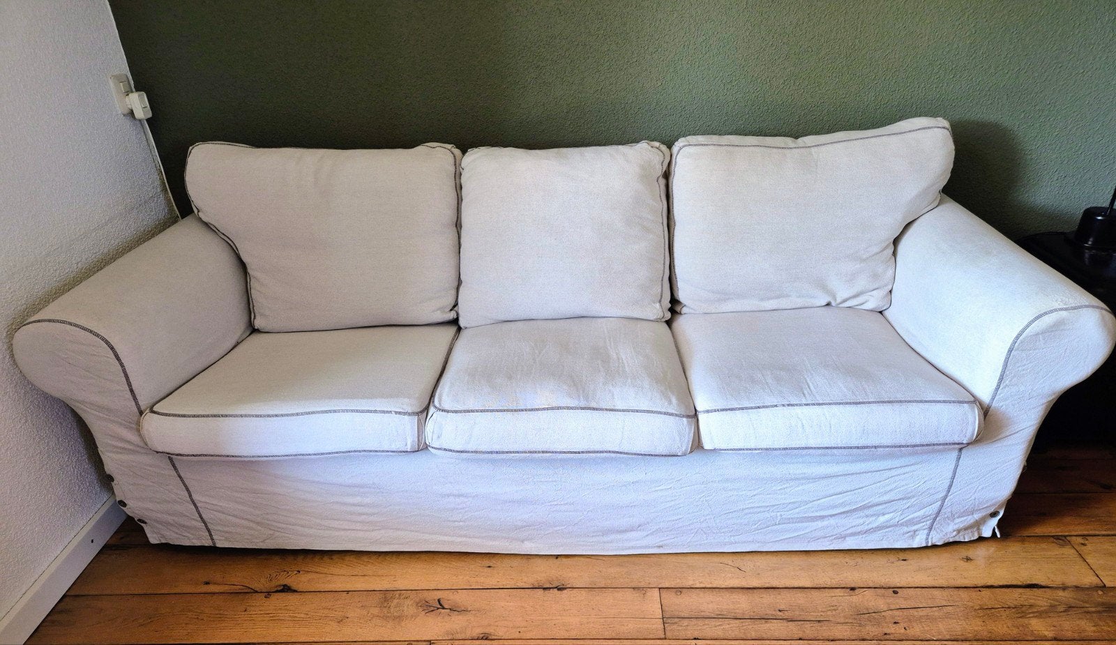 Ikea Ektorp 3 zits bank lichtbeige, Ophalen, Gebruikt, Driepersoons, 75 tot 100 cm
