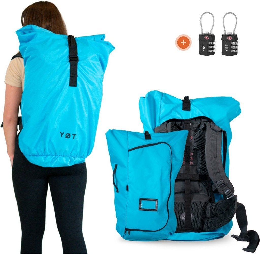 Rugzakhoes travelback, 30 cm of meer, Gebruikt, Blauw, 75 cm of meer