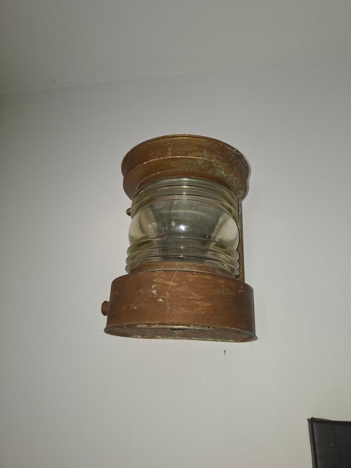 Vintage Koperen Scheepslamp / Wandlamp, Antiek en Kunst, Ophalen