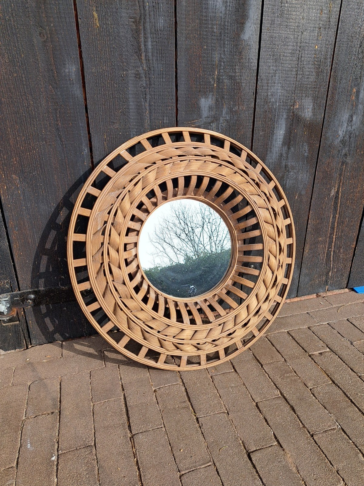 Decoratieve ronde spiegel, Huis en Inrichting, Woonaccessoires | Spiegels, Ophalen, Rond, 50 tot 75 cm, Minder dan 100 cm