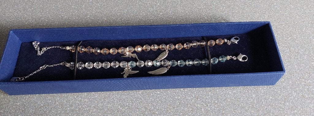Swarovski Disney Tinkerbell armband taupe en L Blauw, Verzamelen, Ophalen of Verzenden, Overige figuren, Zo goed als nieuw, Overige typen