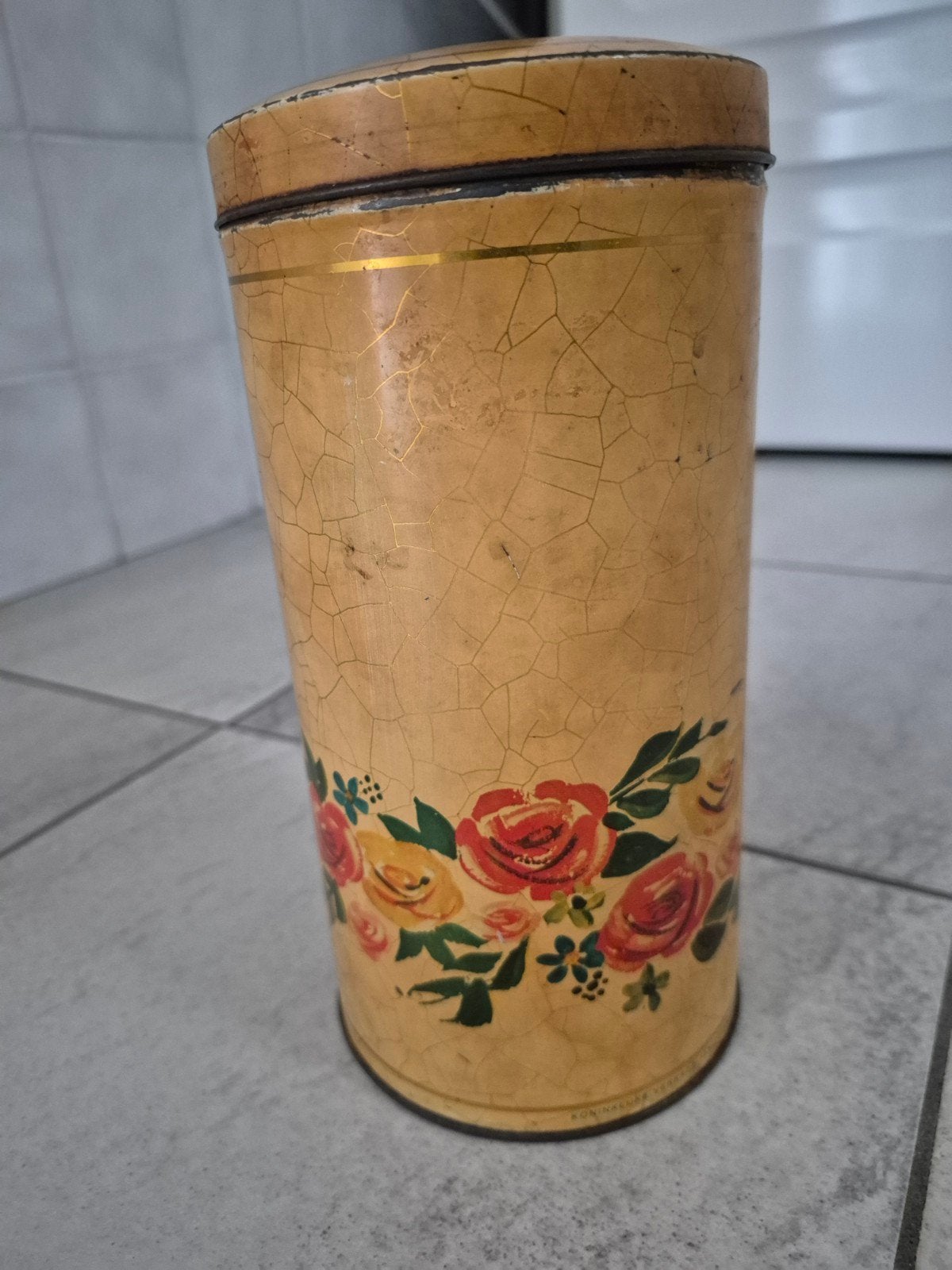 vintage Verkade beschuitbus, Ophalen of Verzenden, Gebruikt, Beschuit, Verkade