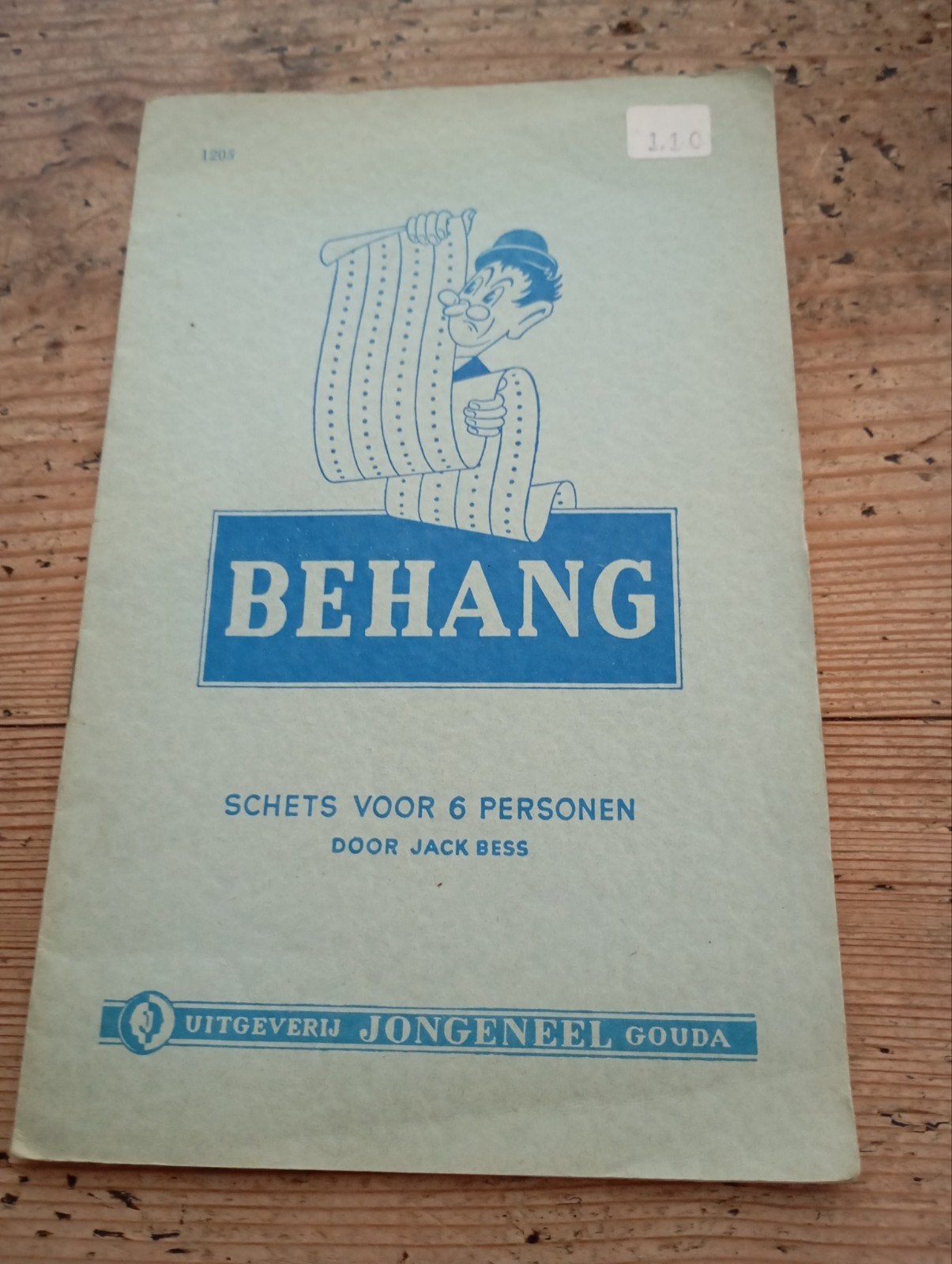 Vintage Schets 6 personen Folder "Behang"  Jack Bess Toneel, Ophalen of Verzenden
