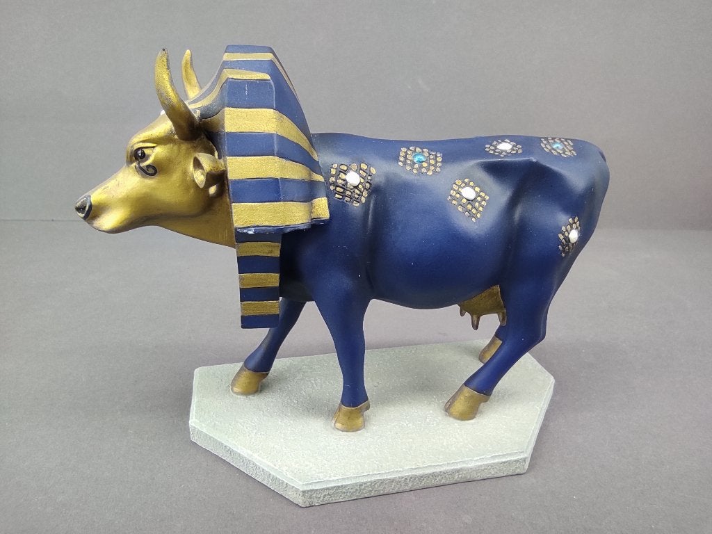 CowParade / Cow Parade Koe “Tutancowmon” MEDIUM (zeldzaam), Ophalen of Verzenden, Beeld, Meerkleurig, Handgemaakt