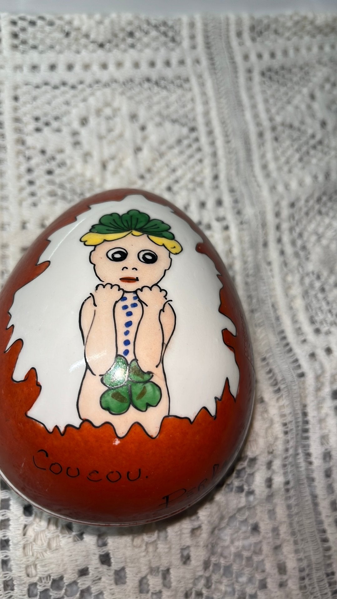 Porseleinen ei doosje, Ophalen of Verzenden