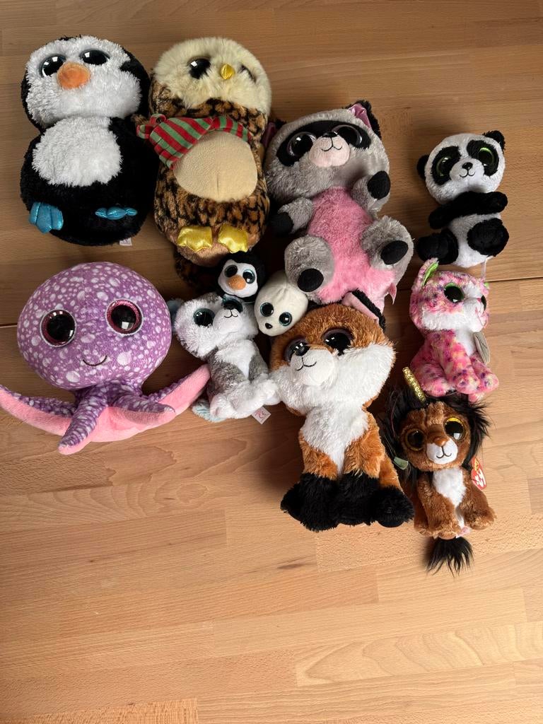 Ty Beanie Boo knuffels - 11 stuks, inclusief 2 kleine, Gebruikt, Overige typen, Ophalen of Verzenden, Met label