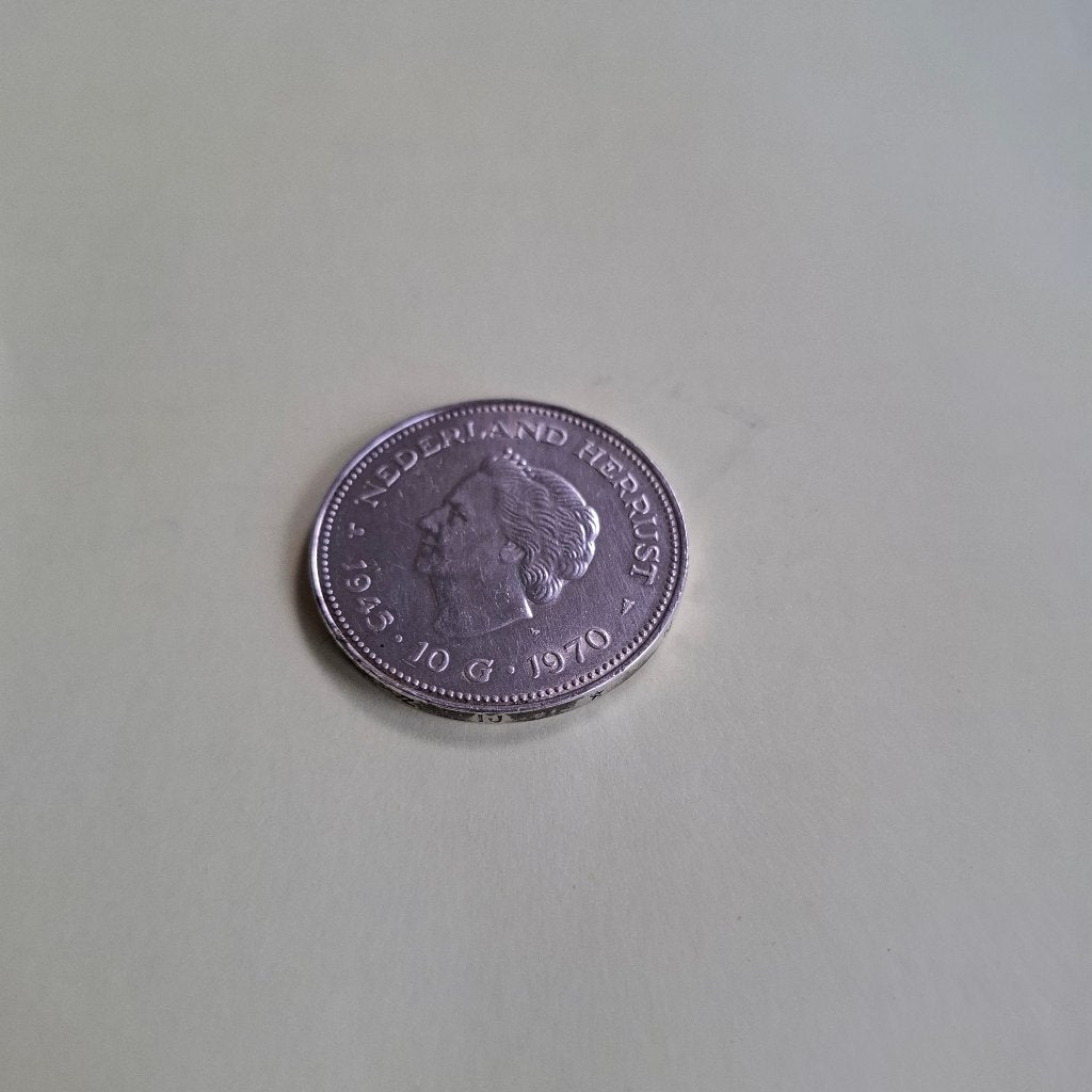 Nederland herrijst zilveren 10 gulden munt kon. juliana, Koningin Juliana, Zilver, Ophalen of Verzenden, Losse munt