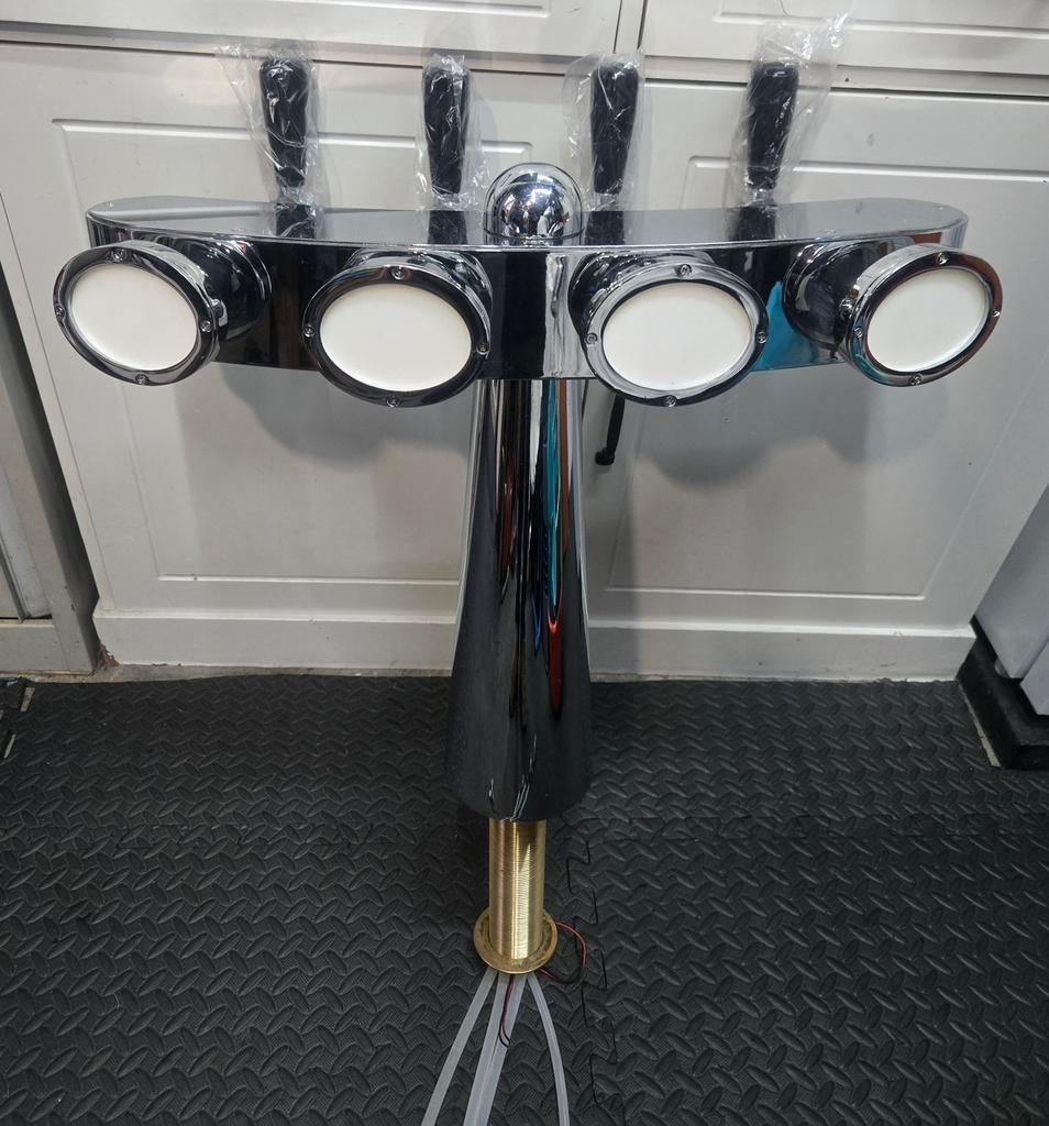 4-kraans biertap bierzuil met verlichting en leidingen, Ophalen of Verzenden