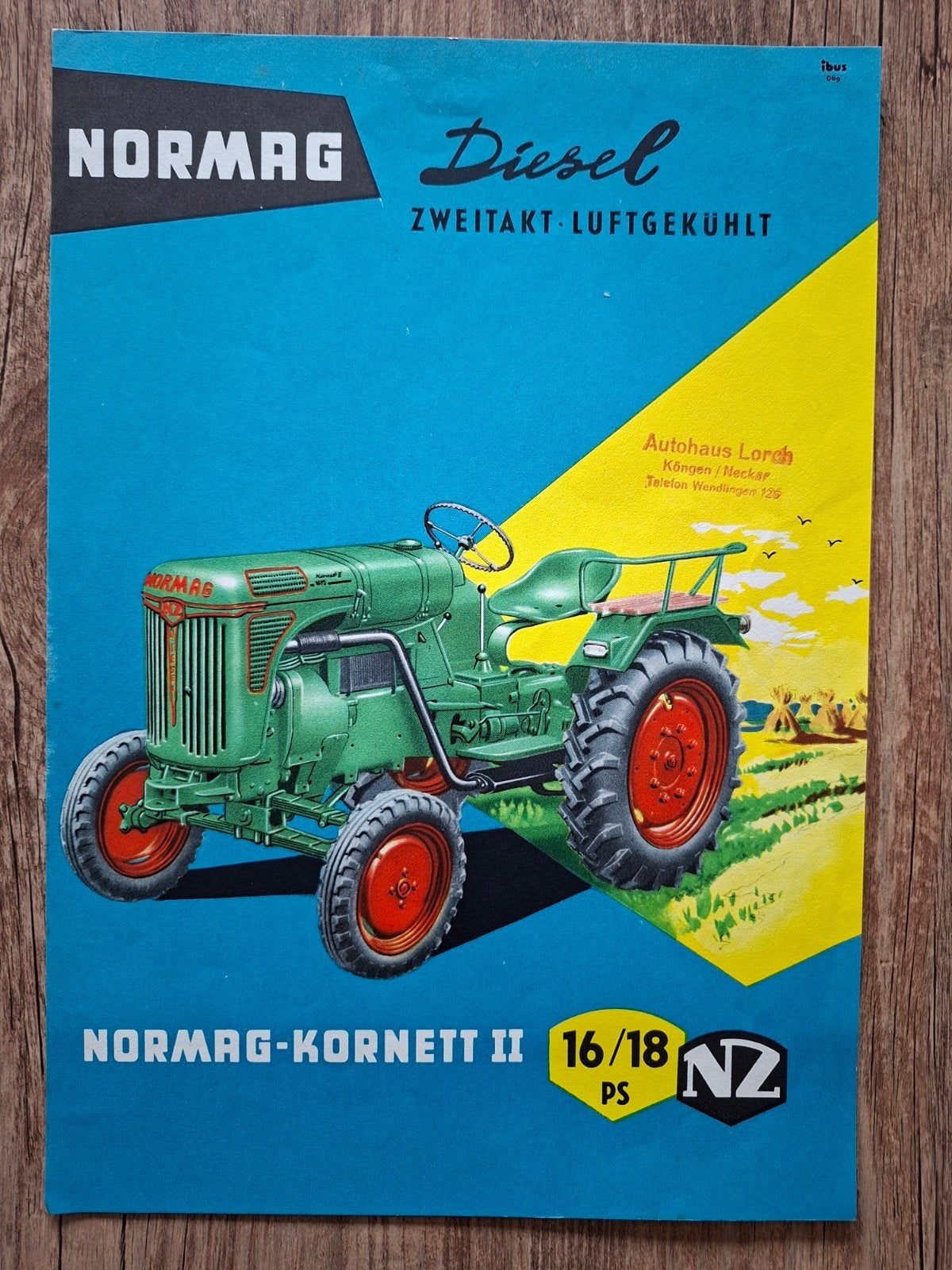 Folder Normag Kornett II 16/18 PS NZ, Ophalen of Verzenden, Gelezen, Tractor en Landbouw