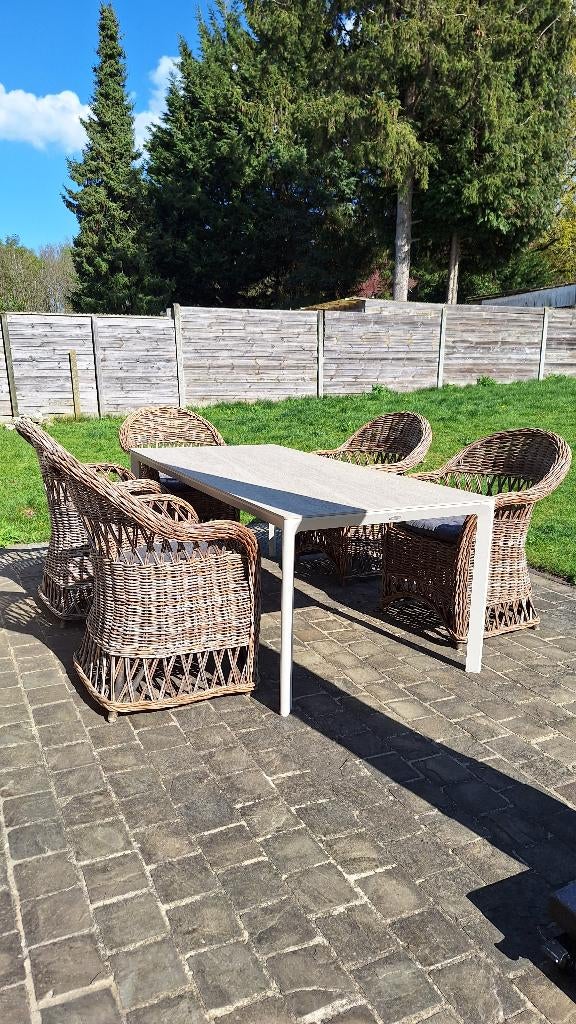 Rieten stoelen, Ophalen, Gebruikt, Bruin, Riet of Rotan