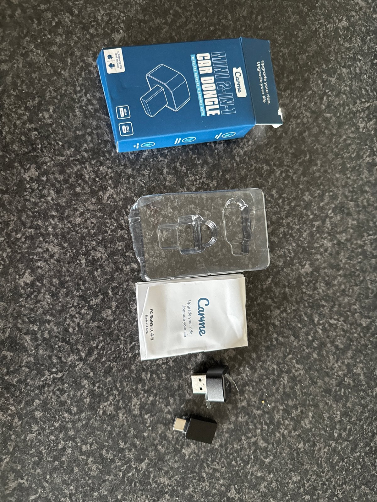 Carme Mini 2-in-1 Car Dongle - Draadloze CarPlay & Android A, Ophalen of Verzenden, Zo goed als nieuw
