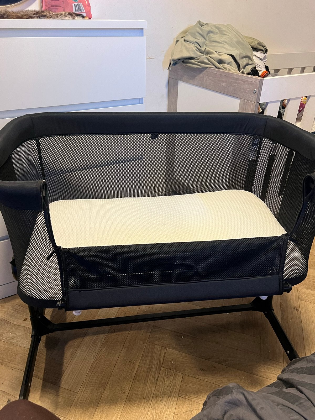 Puck Co-sleeper Zwart - Zo goed als nieuw, Ophalen, Zo goed als nieuw, Wieg