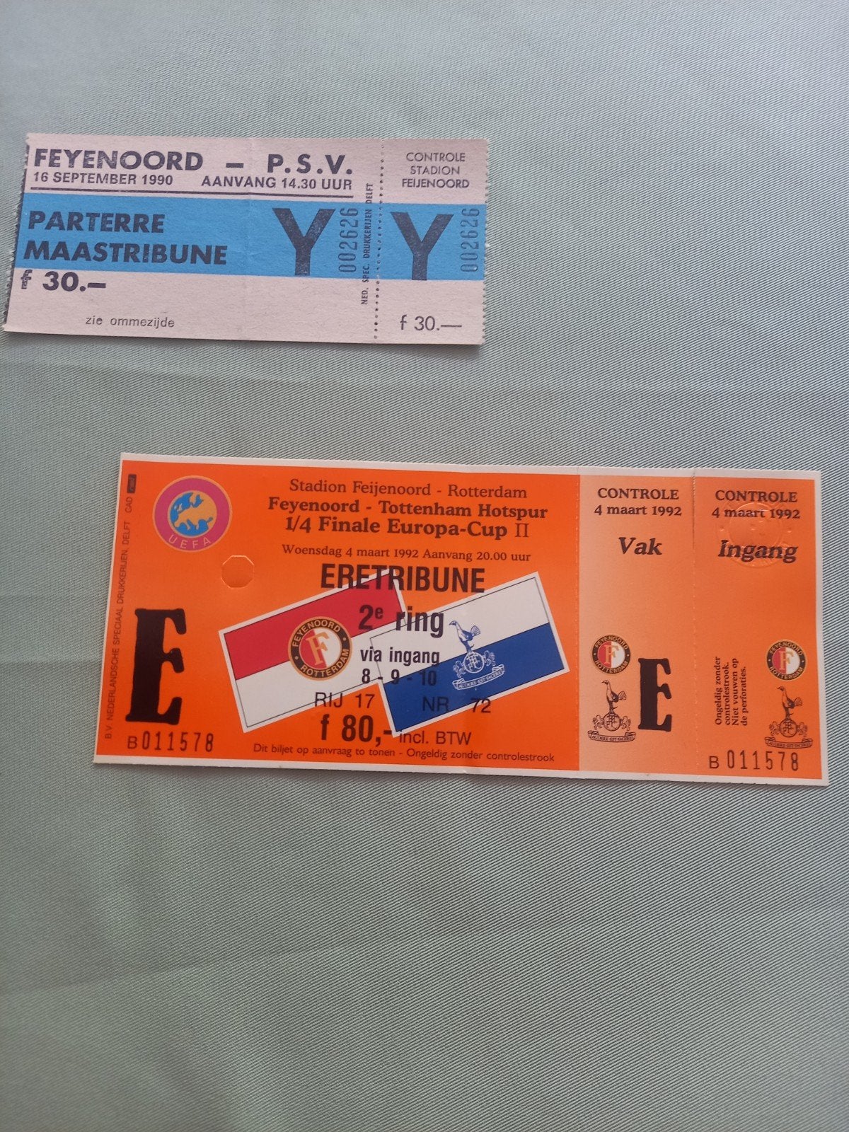 Entreekaarten Feyenoord, Verzamelen, Ophalen of Verzenden, Gebruikt, Feyenoord, Overige typen