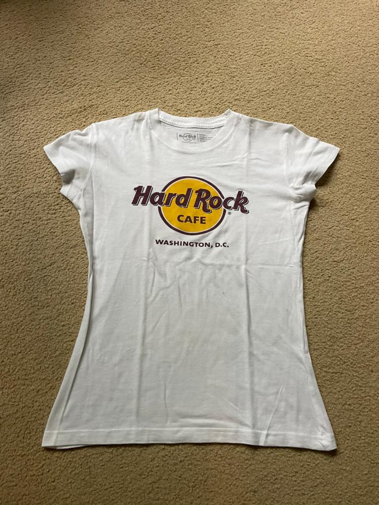 Hard rock cafe t-shirt, Kleding | Dames, T-shirts, Wit, Ophalen of Verzenden, Zo goed als nieuw, Korte mouw