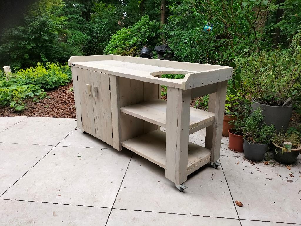 Bbq tafels van steigerhout, Tuin en Terras, Buitenkeukens, Ophalen of Verzenden, Nieuw, Houtskool, Vrijstaand