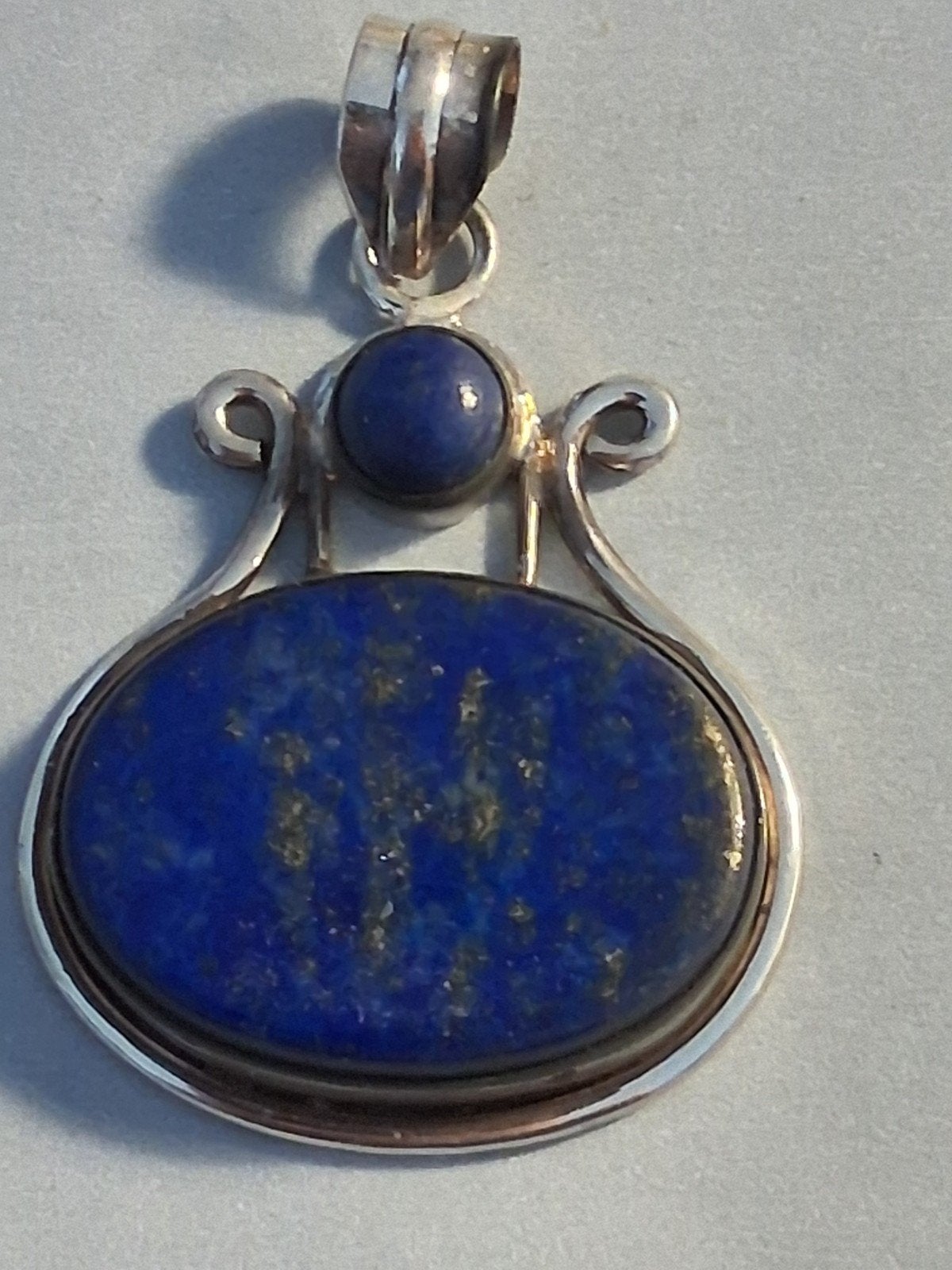 Zilveren hanger met Lapis lazuli steen, Verzenden, Nieuw, Blauw, Zilver