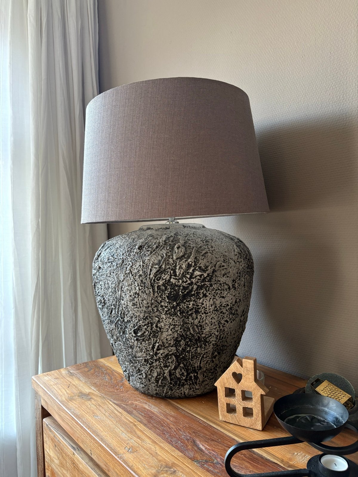 Grote pot lamp met kap - 40 breed, 65 hoog, Ophalen, Gebruikt, Met kap