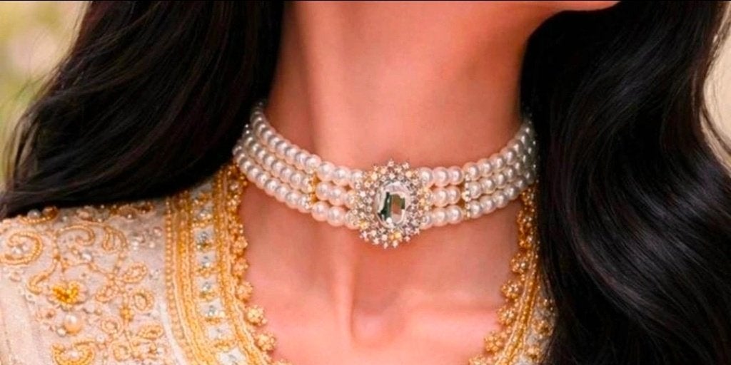 Nieuwe Marokkaanse choker met parels en kristallen, Sieraden, Tassen en Uiterlijk, Overige materialen, Met kristal, Verzenden
