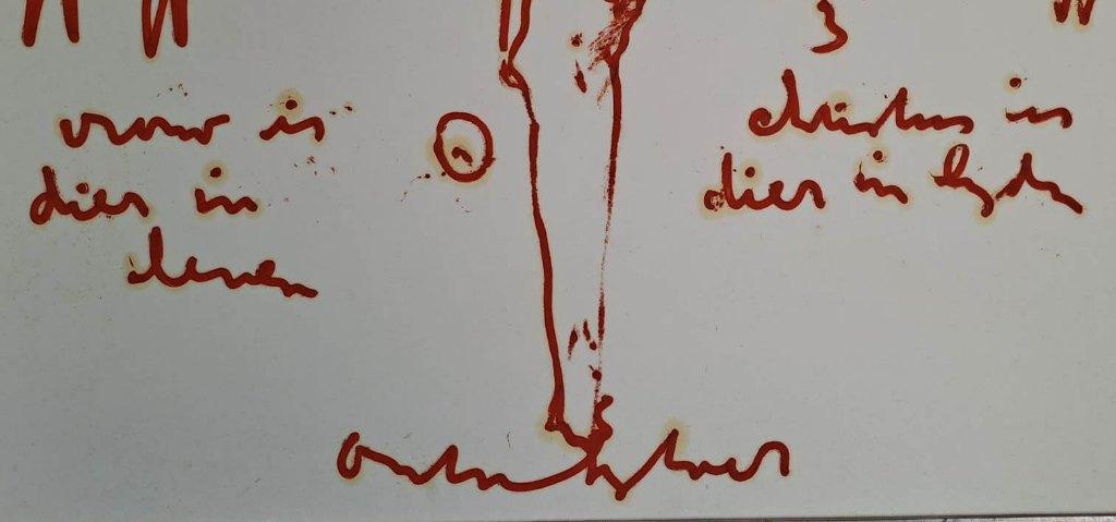 Anton Heyboer (1924) Acryl Doek "Vrouw is dier in leven" Ges, Ophalen of Verzenden