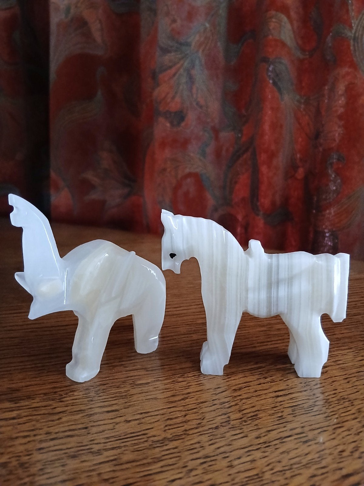 Onyx beeldjes: Olifant en Paard - Klein formaat, Ophalen, Gebruikt, Wild dier, Beeldje of Figuurtje