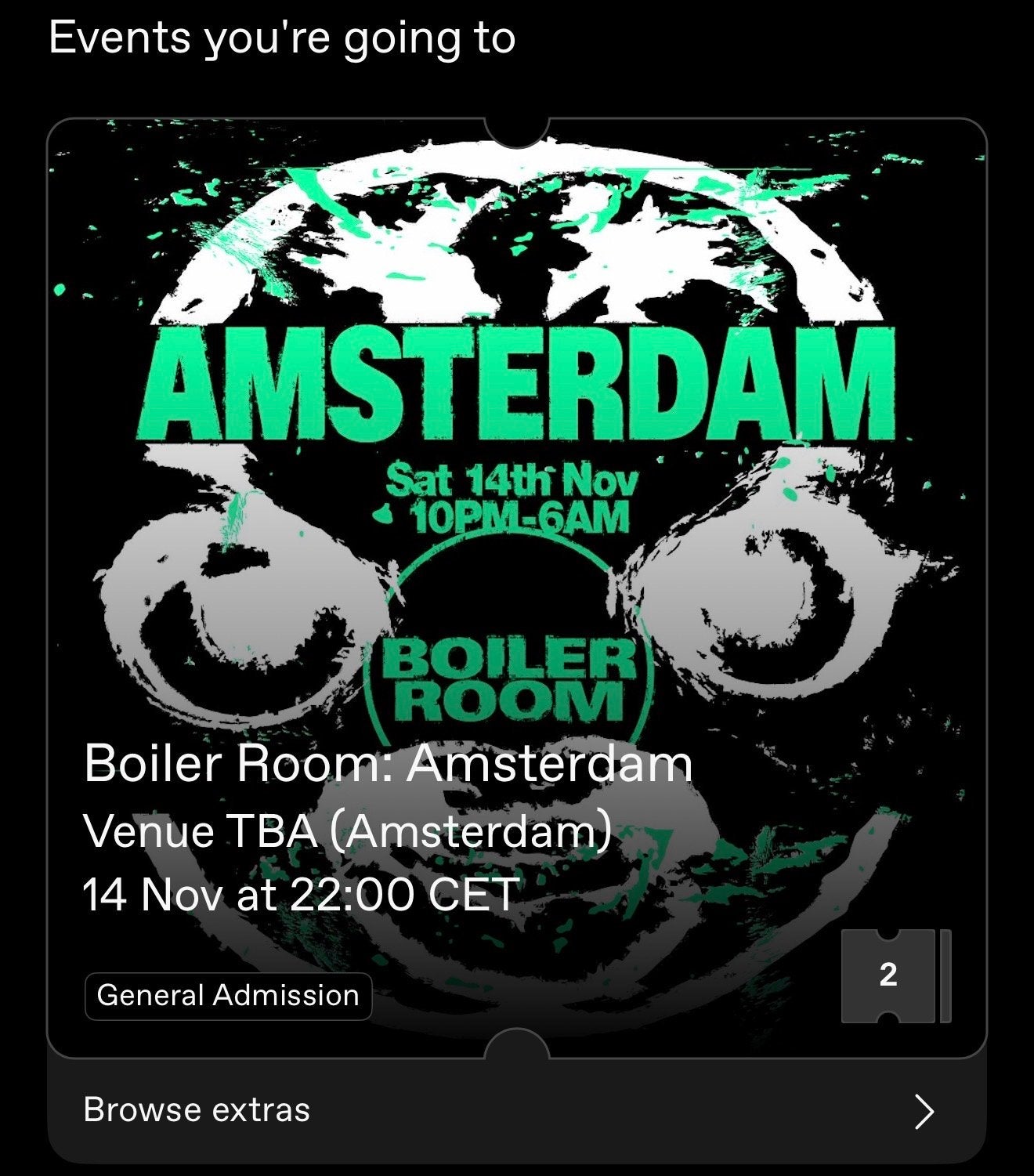 2x Boiler Room Amsterdam, Twee personen, November