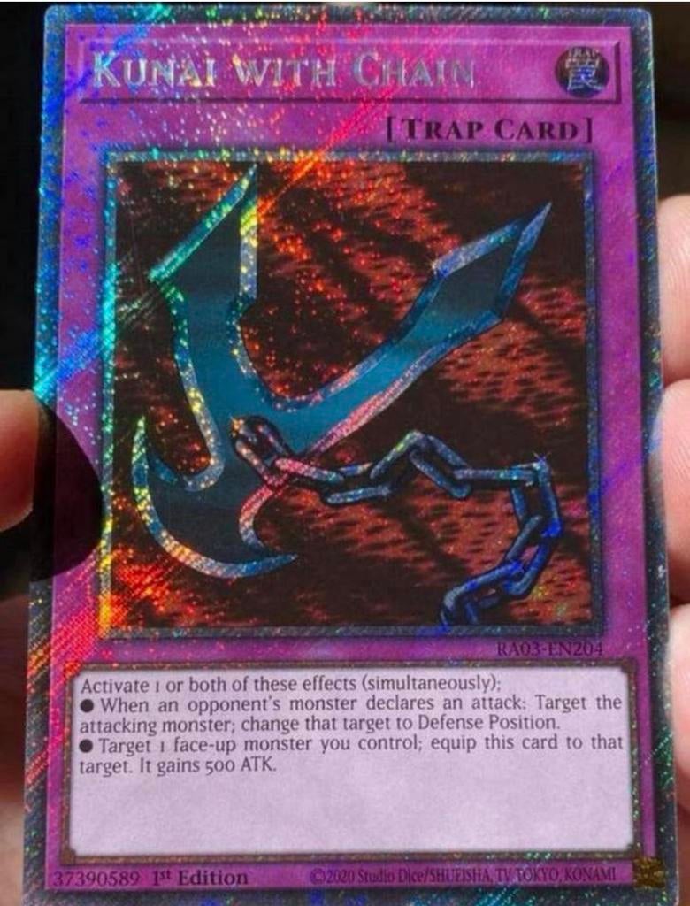Yu-Gi-Oh! Kunai with Chain RA03 1st Ed M/NM !, Ophalen of Verzenden, Zo goed als nieuw, Losse kaart, Foil
