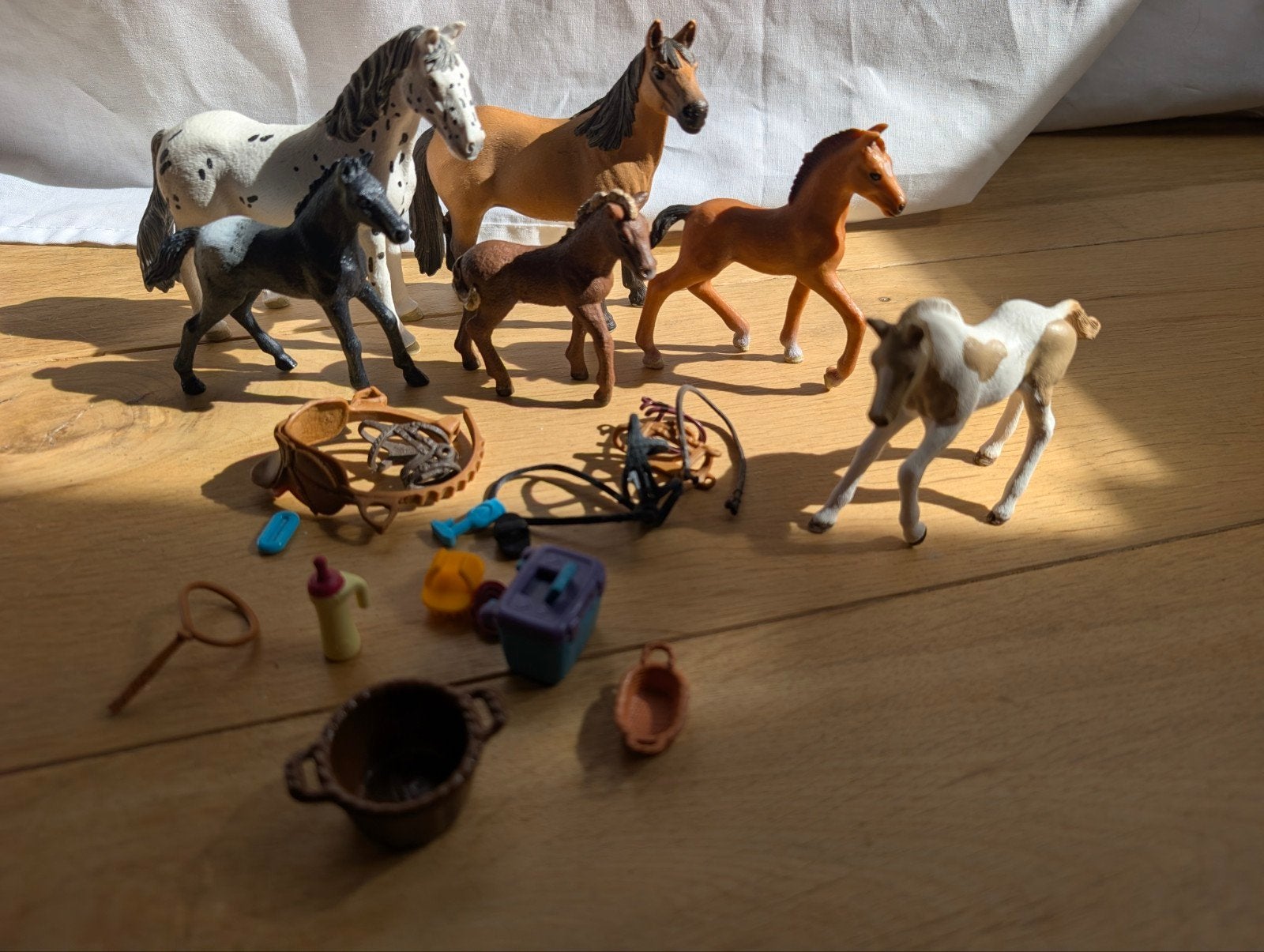 Schleich paarden veulens accessoires, Ophalen of Verzenden, Zo goed als nieuw, Jongen of Meisje
