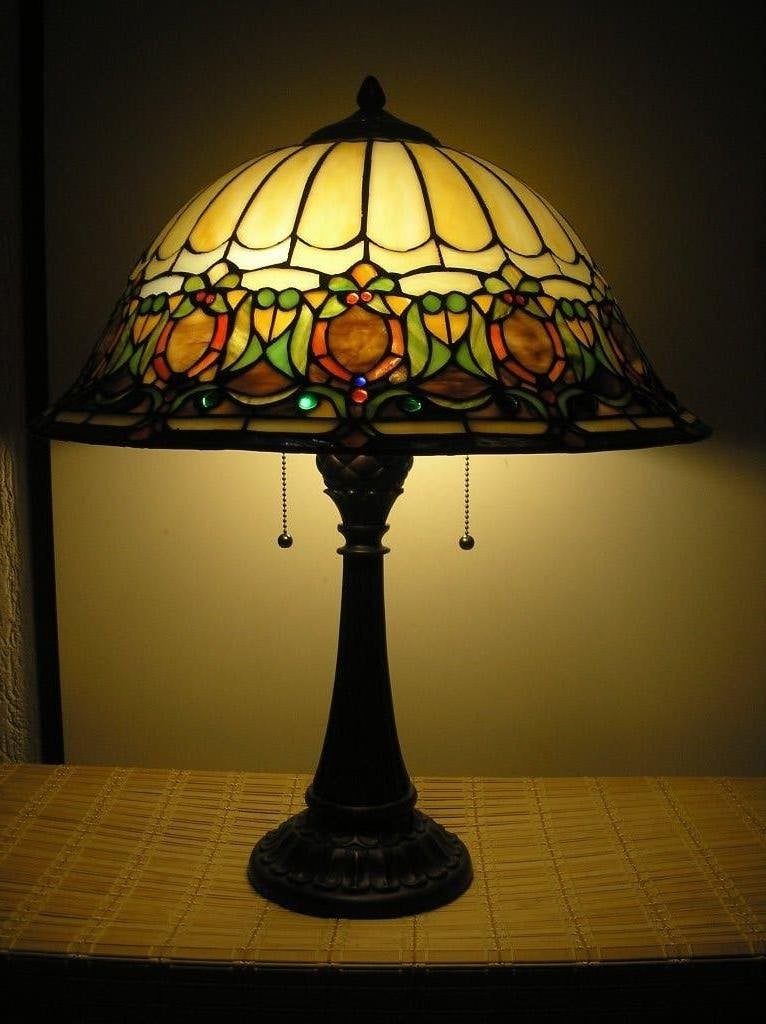 Statige Tiffany tafellamp, Ophalen, E27 (groot), Zo goed als nieuw, 62 cm