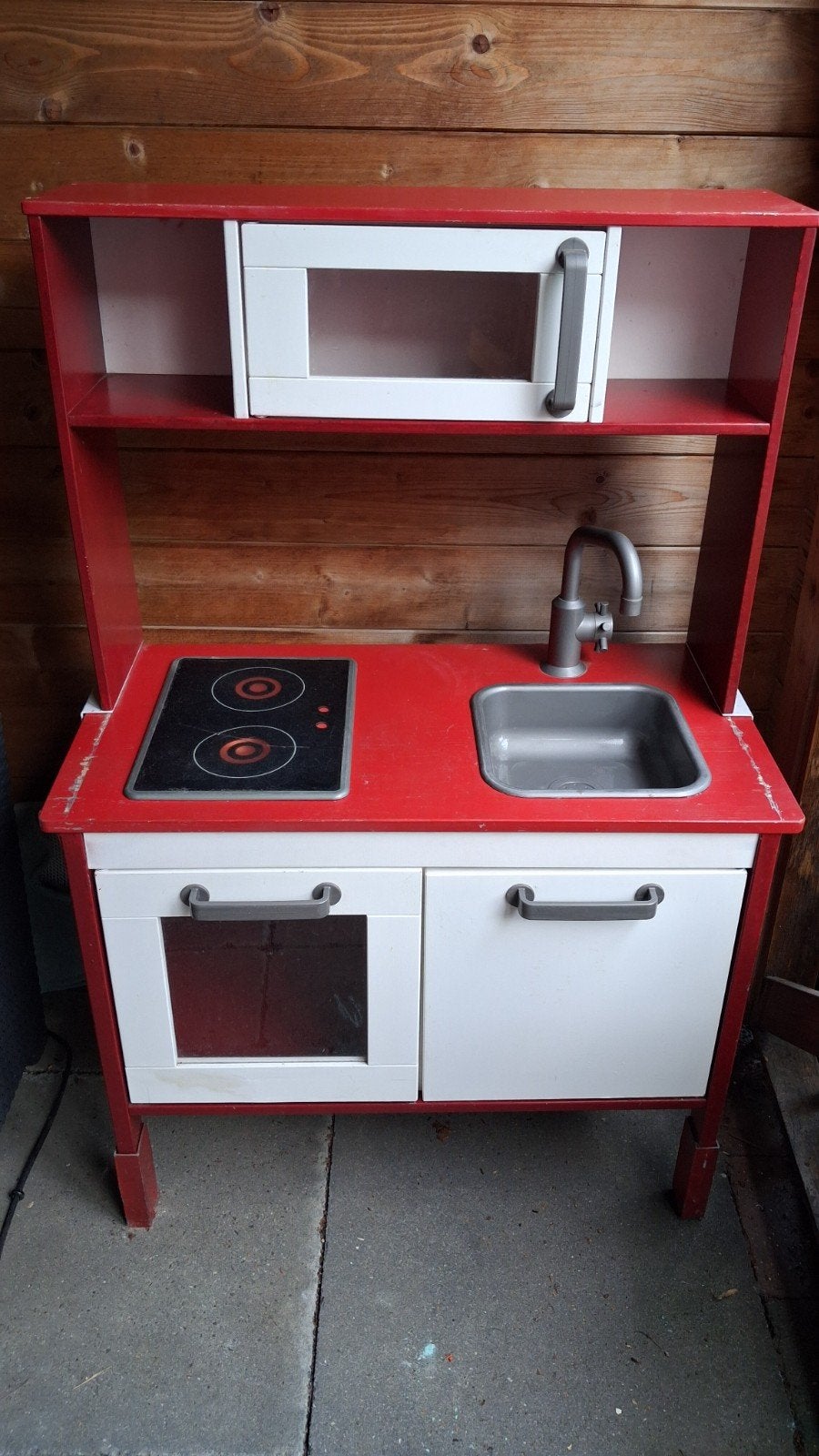 Houten speelkeuken met kookplaat en wasbak, Ophalen, Gebruikt, Hout, Speelkeuken