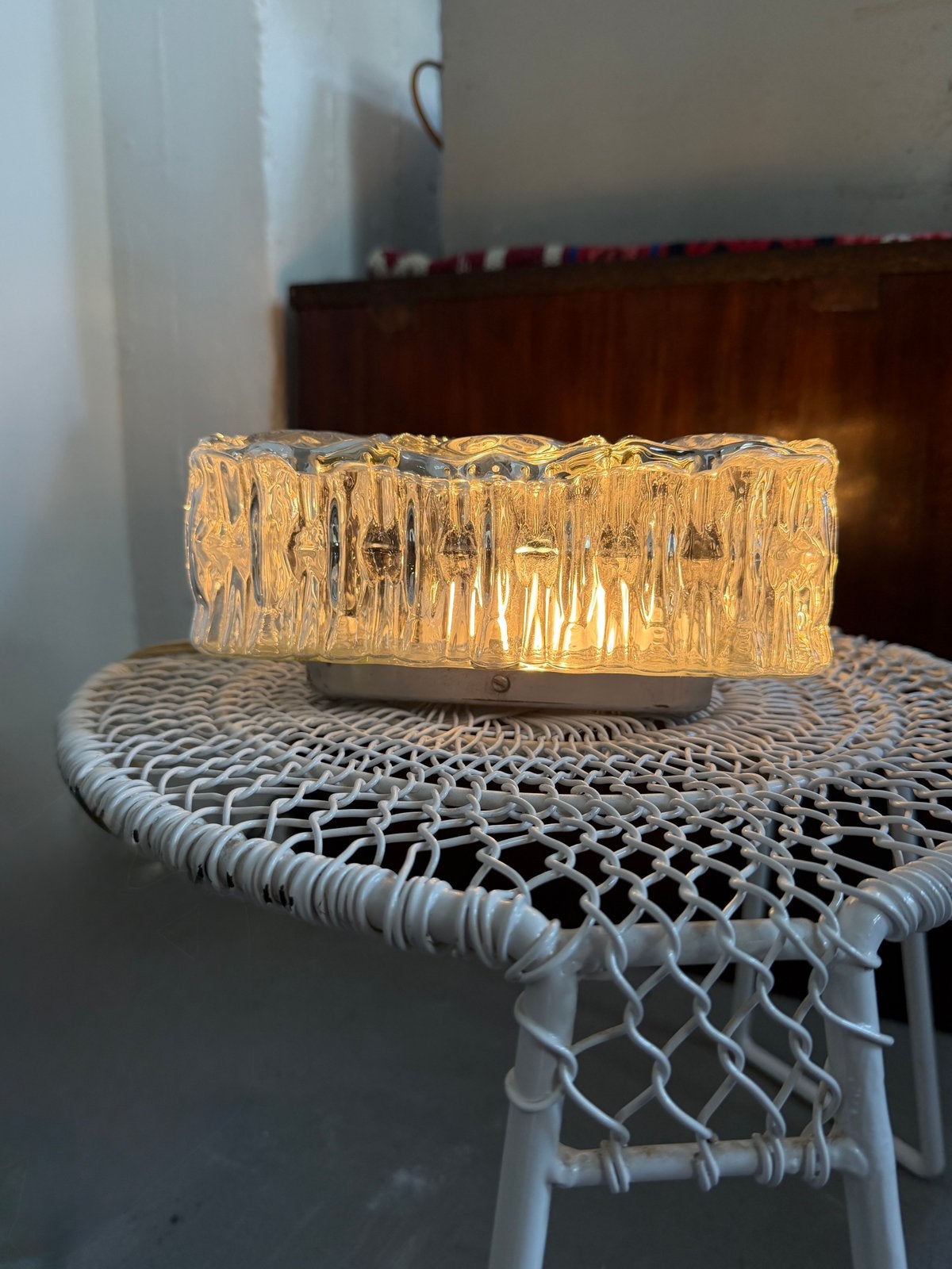 Vintage jaren 60 plafondlamp, plafonniere, wandlamp, Antiek en Kunst, Antiek | Lampen, Ophalen