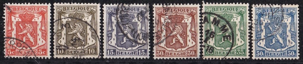 België – Klein staatswapen – 6 zegels – gebruikt, Postzegels en Munten, Postzegels | Europa | België, Met stempel, Verzenden, Frankeerzegel