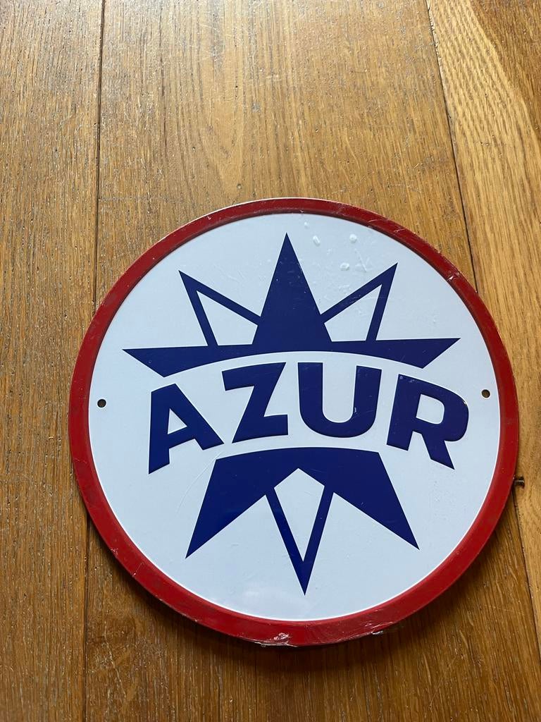 Azur metalen reclamebord - Nieuw - 21 cm, Ophalen of Verzenden