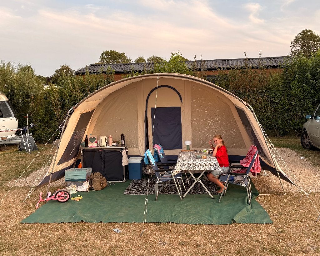 Grote redwood tent, 6 personen, Caravans en Kamperen, Ophalen, Gebruikt, Tot en met 6