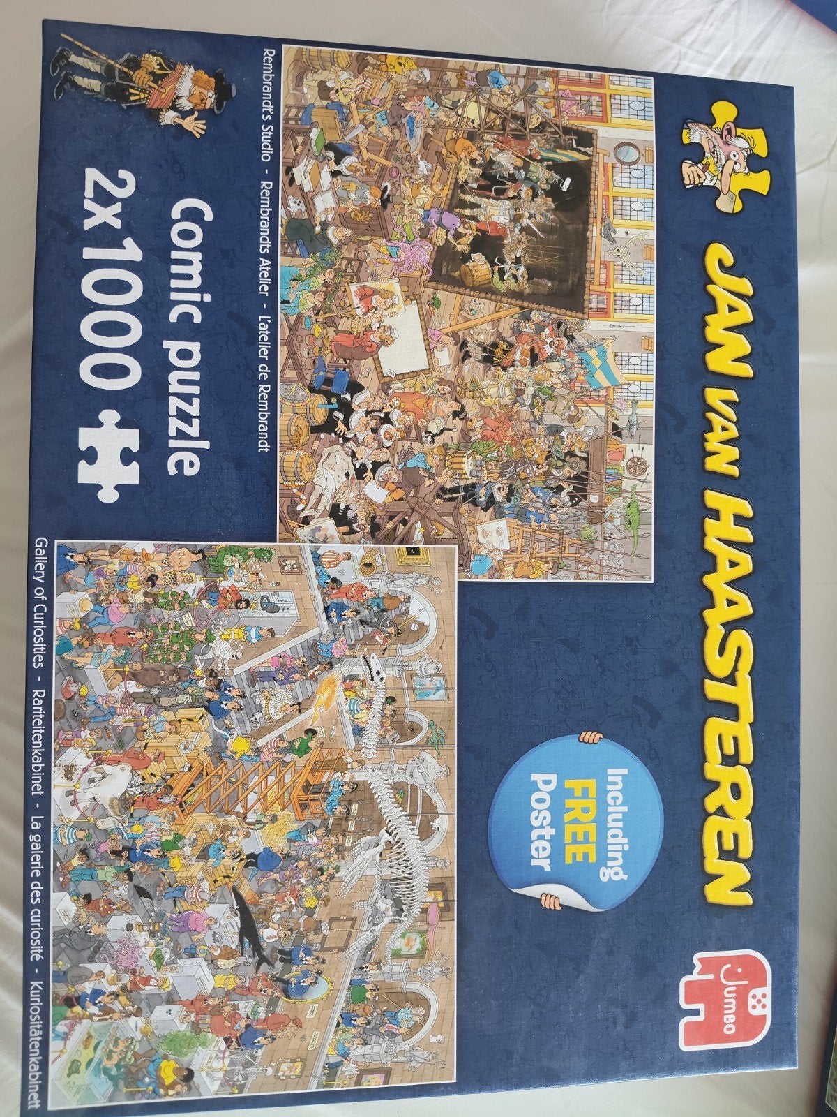 Jan van Haasteren 2x1000 stukjes - Rembrand & Rarit, Ophalen, 500 t/m 1500 stukjes, Zo goed als nieuw, Legpuzzel